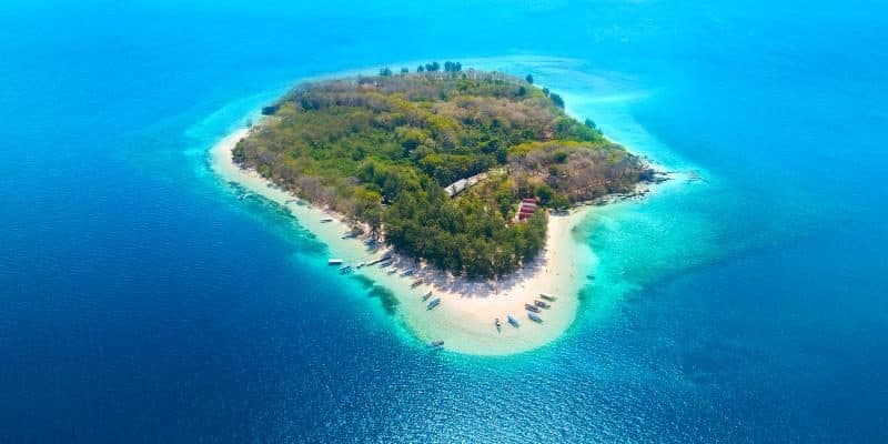 Gili Asahan surrounded by turquoise water