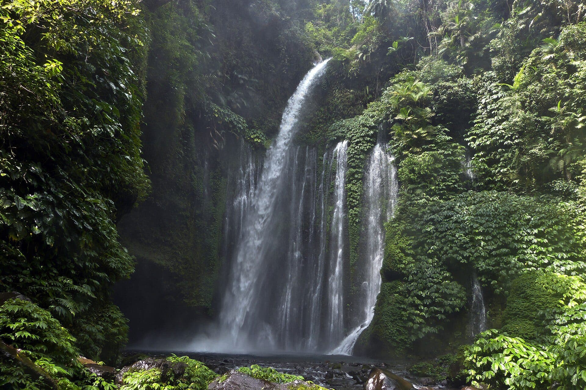 A jungle waterfall on the trails around Senaru