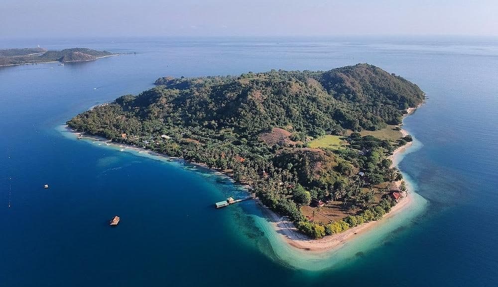 Aerial view of Gili Gede in southwest Lombok