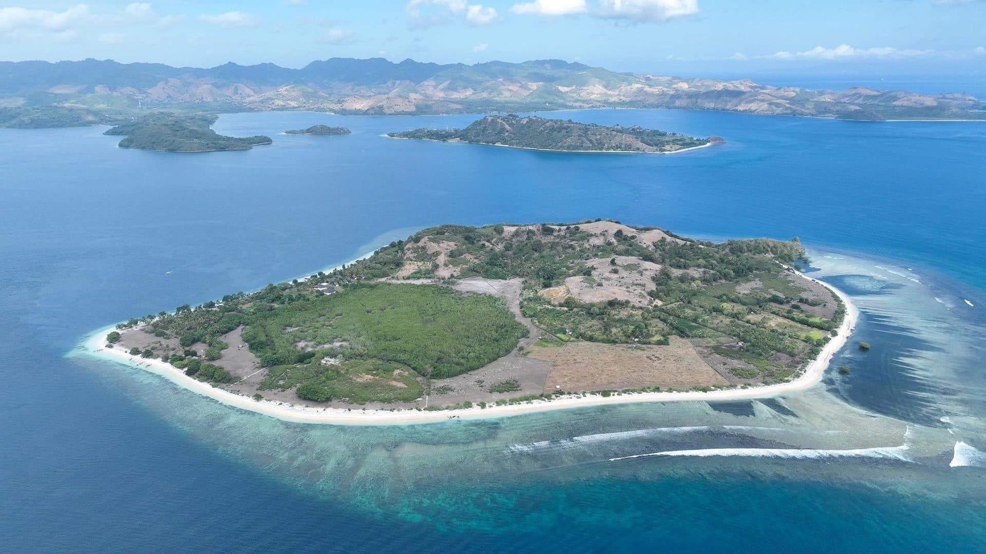 Aerial view of quiet Gili Layar in southwest Lombok