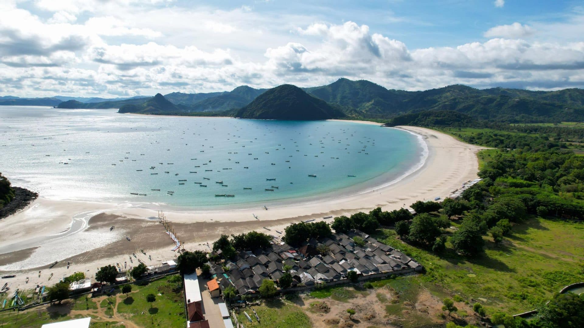 Selong Belanak bay from above