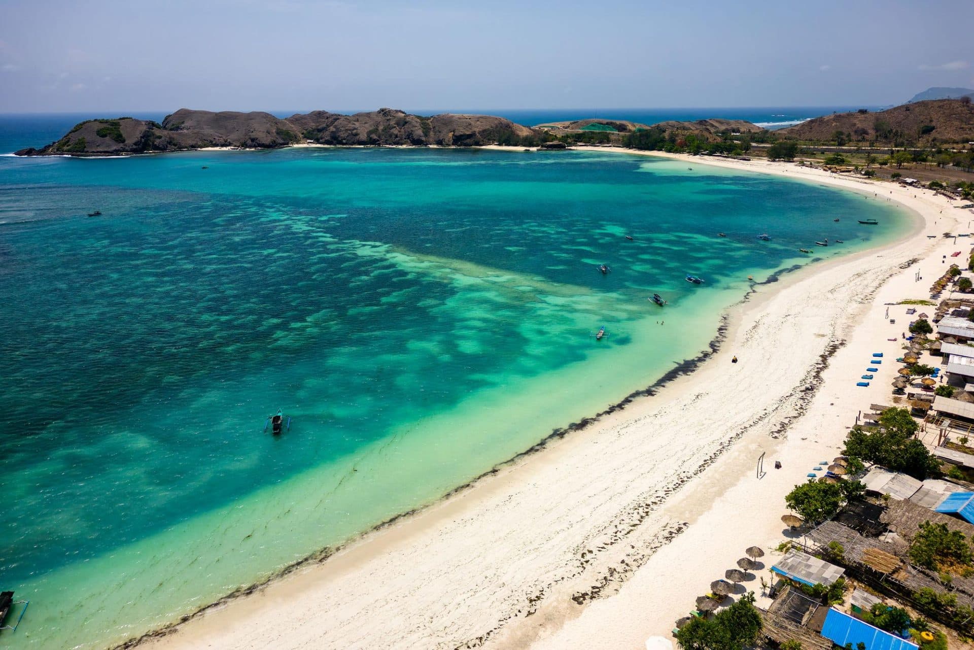 White sand and reef at Tanjung Aan